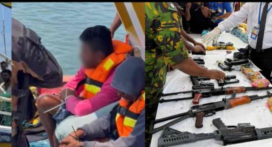 දකුණු මුහුදේදී භාරයට ගත් යාත්‍රාවෙන් ගිනිඅවි රැසක්